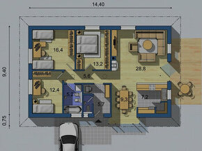 Ponúkam na predaj novostavbu nízkoenergetického bungalovu.