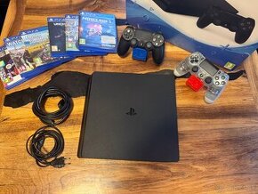 PS4 Slim 500gb AKO NOVÉ + 2x obládač + 6 hier