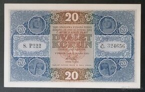 20 Kč 1919 séria P 222 neperforovaná  UNC