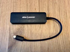 AlzaPower HUB USB-C (M) na 4× USB-A 3.0 (F) čierny