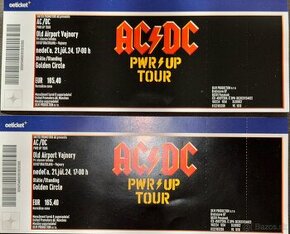2 x lístky na AC/DC koncert, Bratislava - Vajnory, 21.7.2024