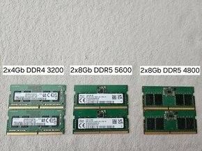 Pamäte ram do notebooku DDR4 a DDR5