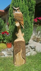 Drevená socha - sova