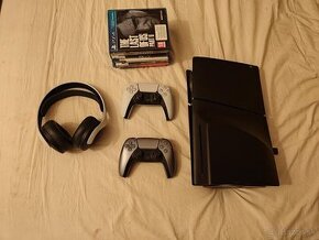 PlayStation 5 Black 1000GB+ 2ovládače, top stav