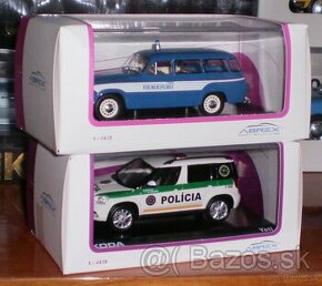 ŠKODA 1202 VB a ŠKODA YETI POLICIA , ABREX , 1:43