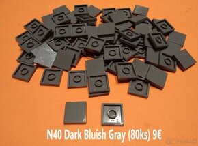 N40 Lego® Diely, Dark Bluish Gray (ako nové) (80ks)