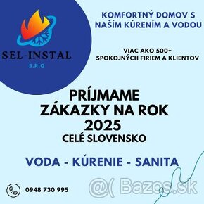 VODA-KÚRENIE Zákazky 2025