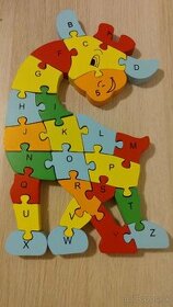 Drevené puzzle "žirafa"