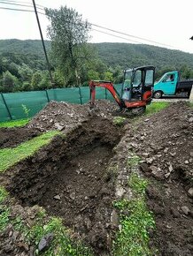 Zemné a výkopové práce, Minibager, nákladná doprava bager - 1