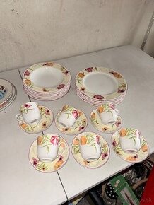 Kvetinkova obedova a cajova porcelanova suprava