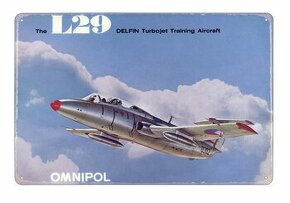 plechová cedule - Aero L-29 Delfín (dobová reklama)