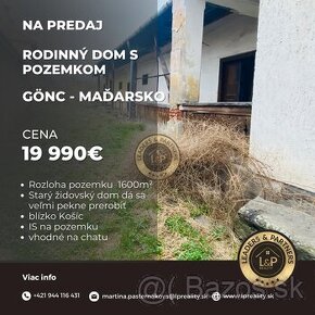 Na predaj starý dom s pozemkom 1600m2