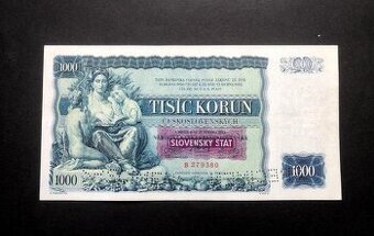 1000 korun 1934,pretisk SS,nadherny stav  Vzacna  - 1