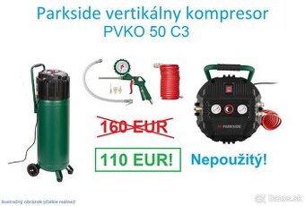 Parkside vertikálny kompresor PVKO 50 C3