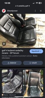 Kupim kozene sedacky do golf mk4