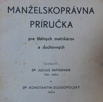 Manželskoprávna príručka - 1935.