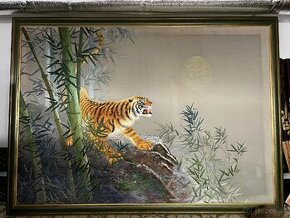 Vyšívaný obraz tigra