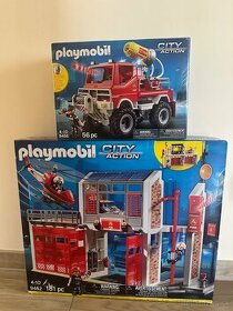 Playmobil 9462 veľká požiarna stanica + 9466 hasičské auto