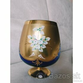 Veľká Vintage čaša/váza ručne zdobená