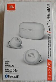 JBL Live Free NC+ ako nové - Bezdrôtové, bielé slúchadlá