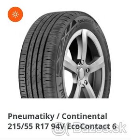 Nové pneumatiky Continental 215/55 R17 94V EcoContact 6 4ks