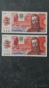 2x 50 Kčs 1987 + kolok, stav N (UNC)