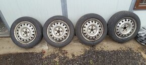 Plechové disky 5x112 s pneu Hankook 205 55 R16 zimné