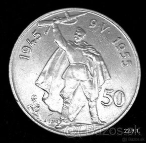 STŘÍBRNÁ 50 koruna 1955 Osvobození