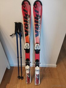 Lyže VOLKL Racetiger GS 120 cm + lyžiarky Nordica + palice