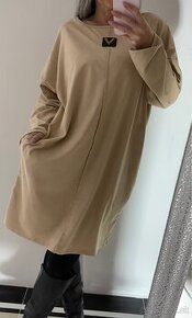 Damska oversize vrecova tunika V beige