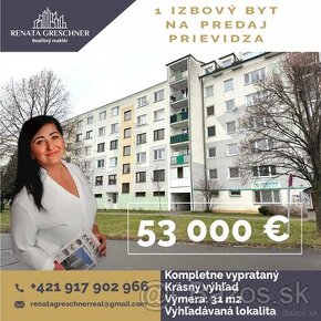 NA PREDAJ 1 IZBOVÝ BYT, PRIEVIDZA, 53 000€