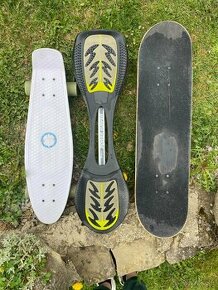 Pennyboard, skateboard, waveboard