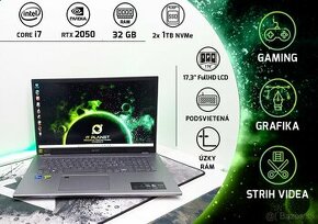 17,3" FullHD IPS Acer ASP5, i7-13gen/RTX2050/32GB/2x1TB