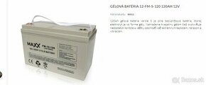 Batéria Gelová 12 FM-120Ah 12V