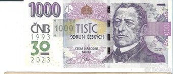 1000 Kč 2008 s.R s prítlačou 30r.ČNB