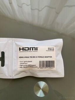 Predám kvalitný adaptér HDMI A (samec) na DVI-D (samica) - 1