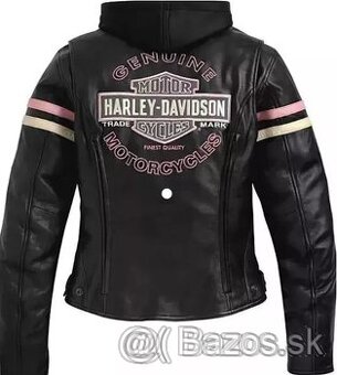 Moto Kožená Dámska Bunda S Kapucňou Harley Davidson