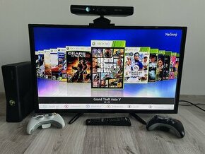 XBOX 360 + Kinect + 2x ovládač + RGH + TV + 640GB HDD - 1