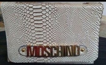 MOSCHINO listová kabelka hadí vzor