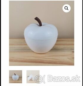 Retro jablko dóza biele 17cm