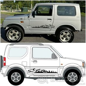 Suzuki jimny polepy nálepky na boky auta 4x4