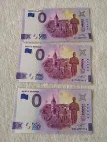 0€ bankovky mesto Sabinov suvenír bankovka