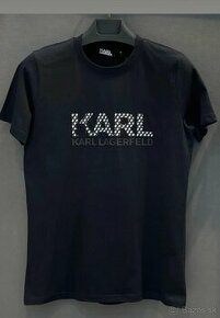 Karl Lagerfeld pánske tričko s potlačom čierne
