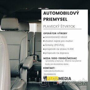 Novootvorený automobilový priemysel - operátor výroby