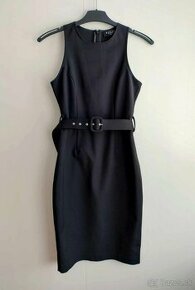 Čierne nové puzdrové midi šaty s opaskom (Mohito)
