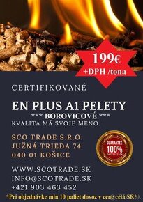 TOP - Certifikované ENplus A1  pelety - 0,27% popol