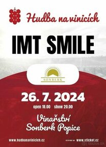 IMT SMILE koncert vo viniciach Sonberku. 1+1 listok zadarmo