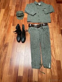 Vojenské maskáče, opasok,čiapka,kanady