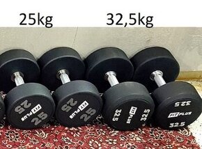 Polyuretánové jednoručné činky  2x25kg a 2x32,5kg FITPLUS