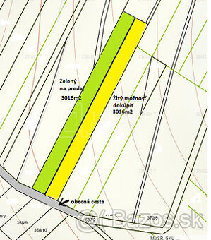 Predaj: Pozemok TTP 3016m2 v extraviláne obce Dolný Vadičov